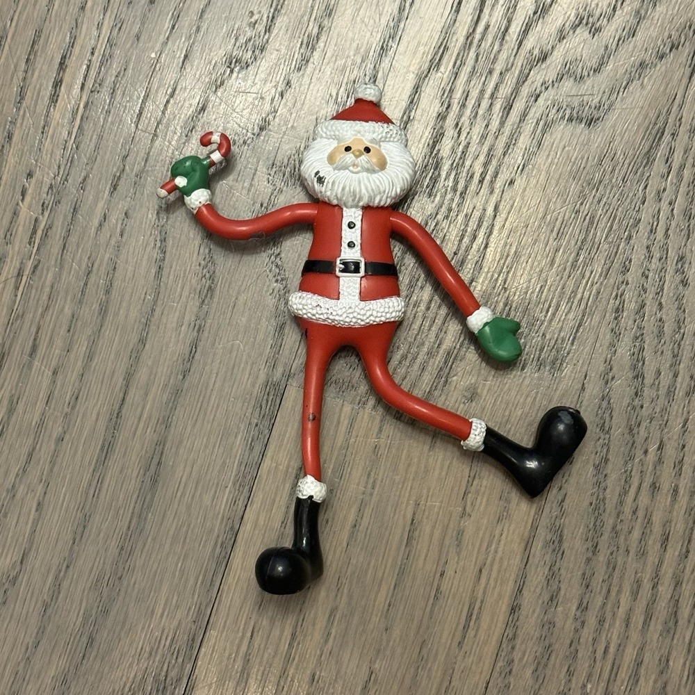 Russ Skinny Santa Bendy Rubber Bendable‎ Poseable Figure 5.75" Vintage